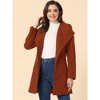 INSPIRE CHIC Women's Classic Stand Collar Long Sleeve Winter Belted Long Coat - 3 of 4