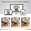 360° Patio Swivel Egg Chair,Fabric Upholstered Wicker Egg Chair,Adjustable Feet,Garden Wicker Lounge Chair With Metal Frame-Coolbibila - 2 of 4