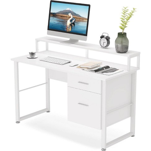 Tribesigns Modern 47 Inches 2 Drawers Computer Desk, White : Target