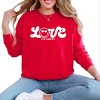 S.W.Smiley Love Cursive - Women's Garment Dyed Long Sleeve Graphic T-Shirt - 3 of 4