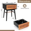 Costway Nightstand Modern Bedside End Table with Storage Drawer & Solid Wood Legs - 3 of 4