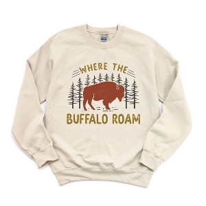 Simply Sage Market Women's Graphic Sweatshirt The Buffalo Roam - 1 of 2