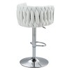 NicBex Fashion Bar Stools Set of 2, Velvet Counter Stool Chair with Hand-wave Back and Golden Base for Bar, Kitchen - 3 of 4