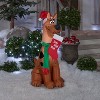 Gemmy Christmas Airblown Inflatable Scooby w/Santa Hat and Stocking WB, 3.5 ft Tall, Brown - image 2 of 3