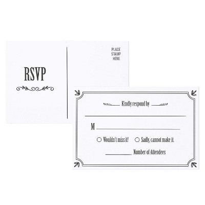 Best Paper Greetings 50-Pack RSVP Postcards, Return Cards for Weddings and Party (4 x 6 Inches)
