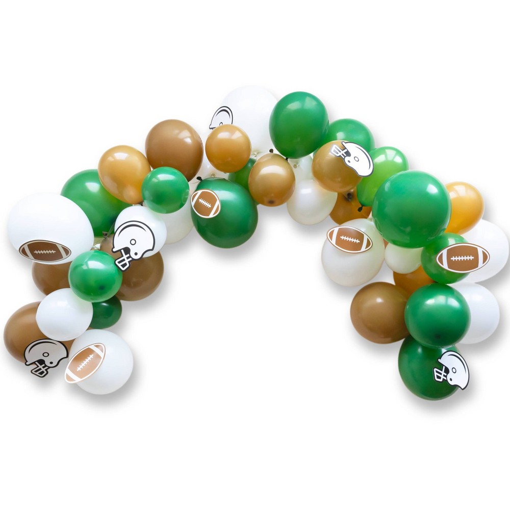 (36) Balloon Arch Football Banner Green Kit Decorations Variety Box. (PARTY TIME FAVORS - BID IS PER PARTY DECOR, LOT IS FOR 36 TOTAL.))