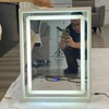 SEVOBAL Bathroom Vanity Mirrors Clear Reflection Glass Anti-Fog Technology Anti Fog Mirror Shatterproof Safety, White, 15.74"*0.6"*2.17" - 2 of 4