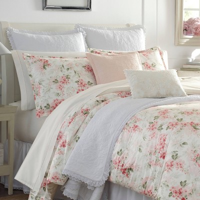 King White Cotton Reversible Floral Comforter Set