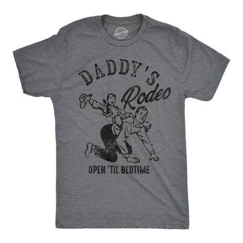 Мужские футболки Crazy Dog T-Shirts, Inc. Mens Funny T Shirts Daddys Rodeo Open Til Bedtime Sarcastic Graphic Novelty Tee for Men - Crazy Dog Men's T Shirt Gift for Dad Dark Grey L