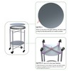 SEVOBAL Coffee Tables Round Mobile Table with Wheels Two-Tier Storage Metal Design for Living Room Bedroom, Silver, 19.09"*2.36"*22.83" - 4 of 4
