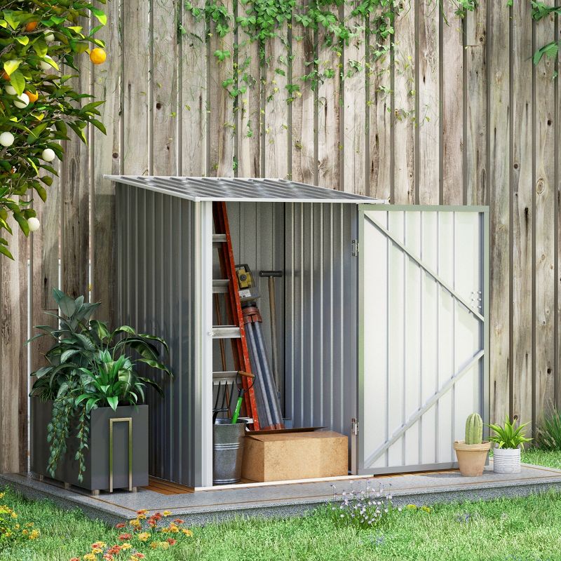Outsunny Metal Garden Storage Shed Tool House with Sliding Door Spacious Layout & Durable Construction for Backyard, Patio, Lawn, 4 of 8