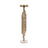 Pillar Candle Holder Sculptural Textured Design Metal Aluminum Marble Modern Style Home Office Living Room Decor 4x4 Elegant Accent Piece - 19" Gold - 3 of 4