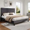 AMERLIFE Upholstered Platform Bed Frame with Headboard, Wood Slats, No Box Spring - 4 of 4