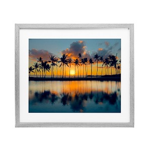Stupell Industries Big Island Sunset  Framed Print Under Glass, Gray, 16" x 13" - 1 of 4