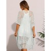 INSPIRE CHIC Women's Boho Open Front Short Sleeve Lightweight Fringe Beach Knit Cardigans - 4 of 4