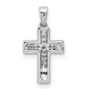 Black Bow Jewelry 14k White Gold 1/20 Ctw Diamond Tiny Latin Cross Pendant, 9 x 17mm - 3 of 4