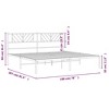 vidaXL Metal Bed Frame, Bed Base with Headboard, Bedstead for Bedroom Living Room, Mattress Foundation - 4 of 4
