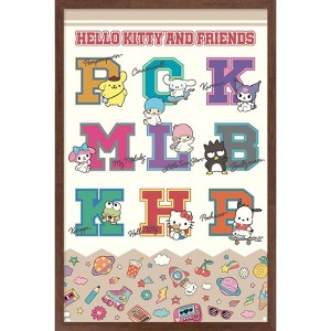 Trends International Hello Kitty and Friends: 24 College Letter - Group Framed Wall Poster Prints - 1 of 4