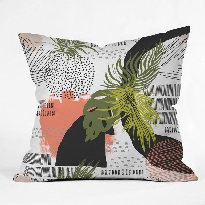 Marta Barragan Camarasa Nature Abstract with Strokes Square Throw Pillow Black - Deny Designs