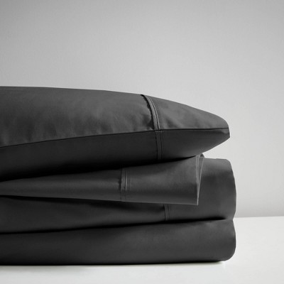 Full Black Cotton Blend Cooling Sheet Set