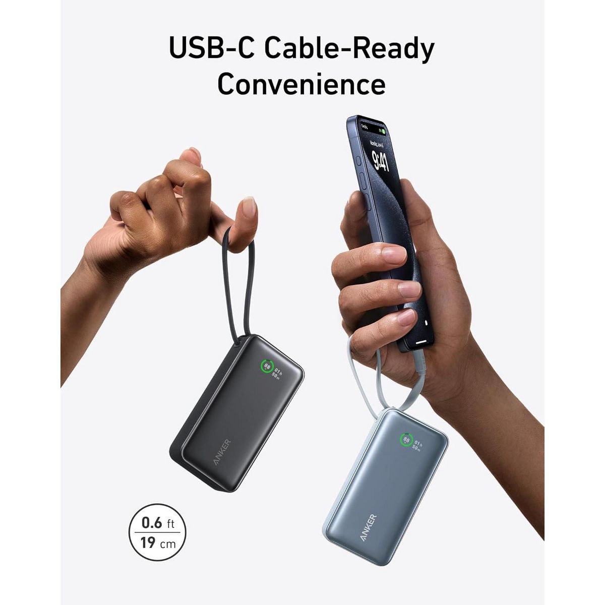 Anker Nano Power Bank, 10,000mAh Portable Charger with Built-in USB-C Cable, 30W Recharging, 30W Max Output - thumbnail 9
