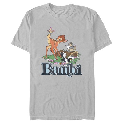 Men's Bambi Distressed Classic Scene T-shirt - Silver - Large : Target