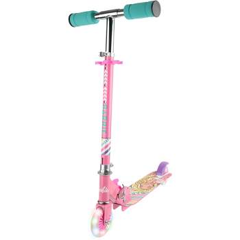 Barbie - 2 Wheel foldable Scooter Light Up Wheels lightweight and sturdy for Kids