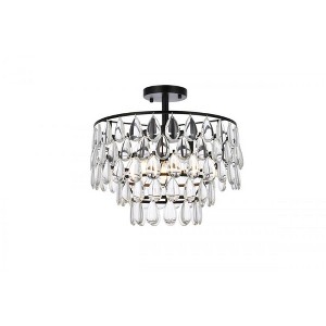 Elegant Lighting Mila 16 inch flush mount in black - 1 of 4