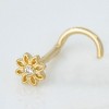 Jewelry Avalanche 20G 14K Yellow Gold Sunflower Nose Screw Nose Ring Stud - 2 of 4