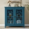 Sideboard Buffet Cabinet, Wooden Coffee Bar Cabinet with Glass Door, TV Console Table with Adjustable Shelf for Living Room Dining Room Entryway - 2 of 4