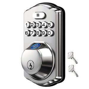 Itopfox Built-in WiFi Fingerprint Smart Lock, App Remote Control, No Hub Needed, Keyless Entry, Front Door Smart Deadbolt, Digital Keypad, Auto Lock - 1 of 4