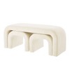 NicBex Set of 3 U-Shaped Pouf Ottoman Benches, Modular Seating for Entryway, Bedroom End of Bed, Teddy Fabric Footrest Stool - 2 of 4