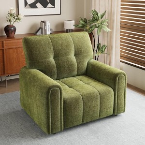 TiramisuBest Oversized Accent Chair,Upholstered Living Room Chairs,Wide Comfy Reading Chair, Single Couch Armchairs for Living/Bedroom,Green - 1 of 4