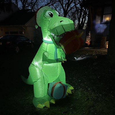 Costway 6ft Christmas Inflatable Dinosaur Indoor & Outdoor Christmas ...