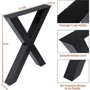 Metal Table Legs, Heavy-Duty Desk Legs with Four Protective Floor Pads, Industrial-Style Furniture Support for Dining and Work Tables - 1 of 4