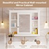 PAGED 35" Wall Mounted Bathroom Storage Cabinet Modern Medicine Cabinet with Mirror and Shelves, Over Toilet Storage Unit for Room - 3 of 4