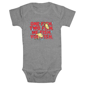Infant's Dr. Seuss Me Fish You Fish  Bodysuit - Athletic Heather - 12 Months - 1 of 3