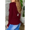 Imily Bela Women's Ruched Long Sleeve Tee Thumb Hole Detail Crew Neck Casual Comfort Top - 3 of 3