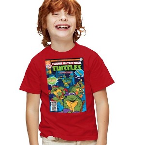 Teenage Mutant Ninja Turtles Adventures Cover Kids T Shirt For Youth, Red - 1 of 4