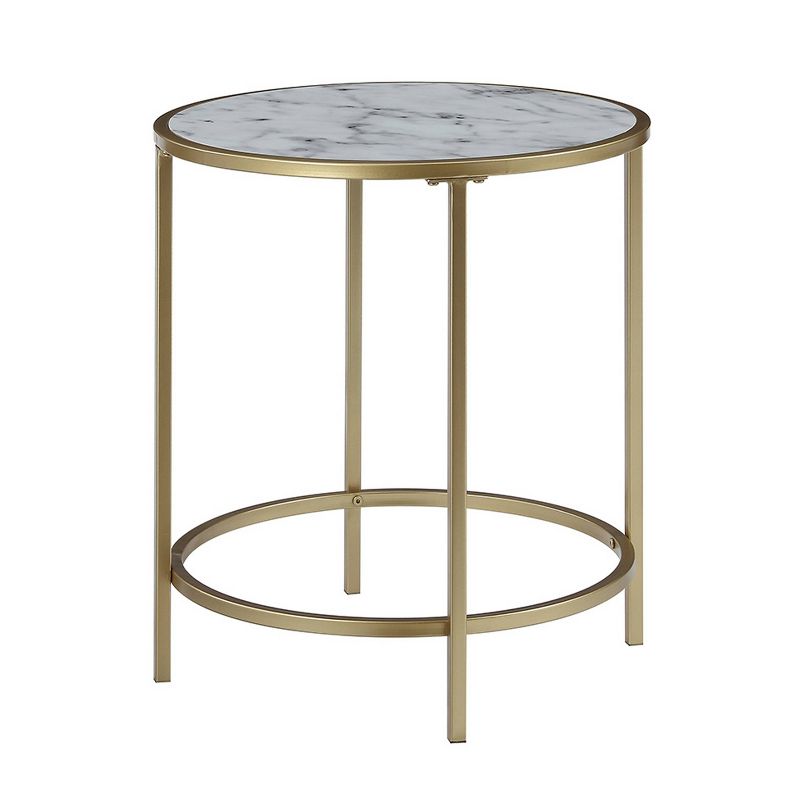 Gold Coast Deluxe Mirrored Round End Table - Johar Furniture , 1 of 9