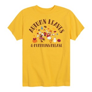 Boys' - Disney - Autumn Leaves And Pumpkins Please Short Sleeve Graphic T-Shirt - 1 of 4