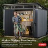 Keter Artisan 9 x 7 Foot Large Modern Design Outdoor Shed Durable Resin Backyard Furniture for Lawn Equipment, Bikes, and Gardening Tools, Gray/Black - 4 of 4