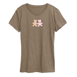 Women's - Instant Message - Bear Patches Short Sleeve Graphic T-Shirt - 1 of 4