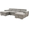 VYNXARIA U Shaped Sleeper Sofa,121 inch Overisze - 2 in 1 Pull Out Bed,Sectional Sleeper Sofa with Double Storage Chaise,Light Gray - 3 of 4