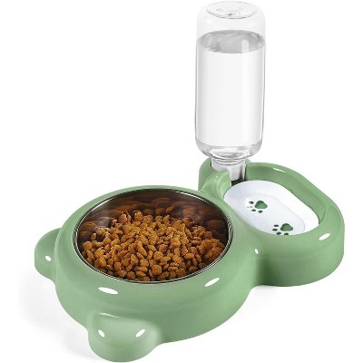 Dog Bowls, Cat Food and Water Bowl Set with Water Dispenser and Stainless Steel Bowl for Cats and Small Dogs