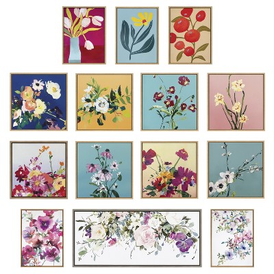 Emma Daisy 22x22 Gold Framed Floral Canvas Print