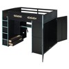 Merax Full Size Loft Bed with Desk, Wardrobe, RGB LED Lights & USB Charging Port – Stylish Black Frame with Multi-Storage Space for Game Lovers - 2 of 4