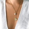 Adornia 14k Gold Plated Sunburst Pendant Y- Necklace with Pearl Drop - 2 of 4
