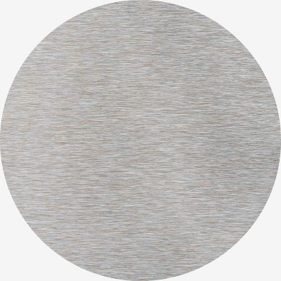 Gray Round Flat Woven Synthetic Reversible Area Rug