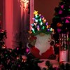 13 inch Ceramic Santa Christmas Tree with 50 LED Lights for Home Office Desk Decorations - 3 of 4